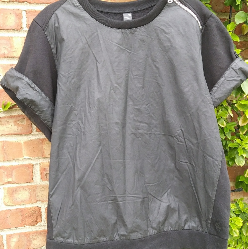 G star raw waxed cotton mix oversized shirt zip S - Picture 2 of 8